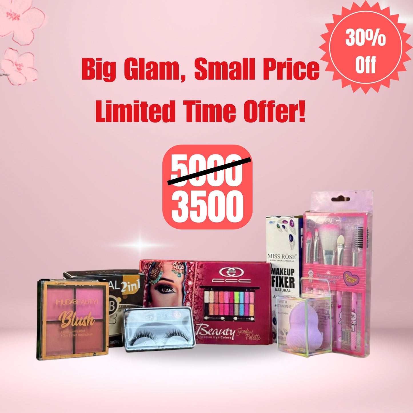 Complete 16-Piece Makeup Set – All-in-One Glam Kit